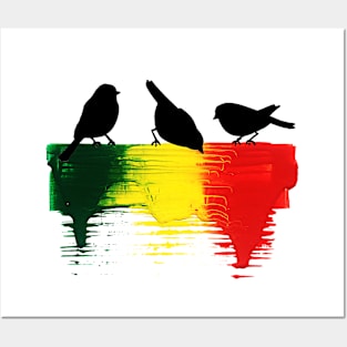 Three Little Birds BLK Posters and Art